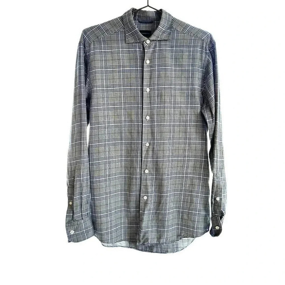 Ermenegildo Zegna Striped Classic Plaid Dress Shirt Large - Picture 1 of 9